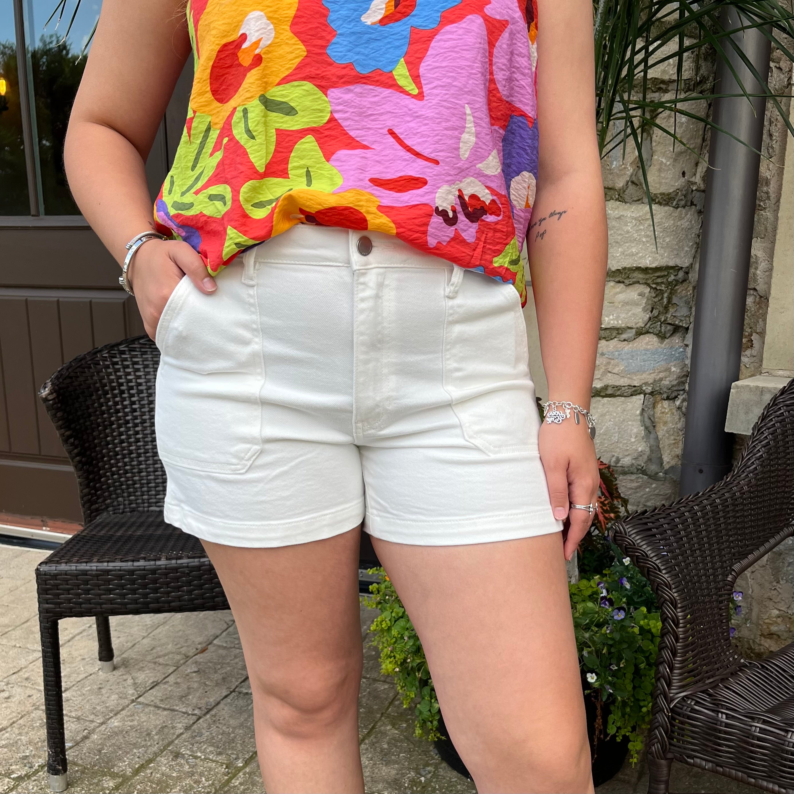Miranda Denim Utility Shorts – Karadise Boutique