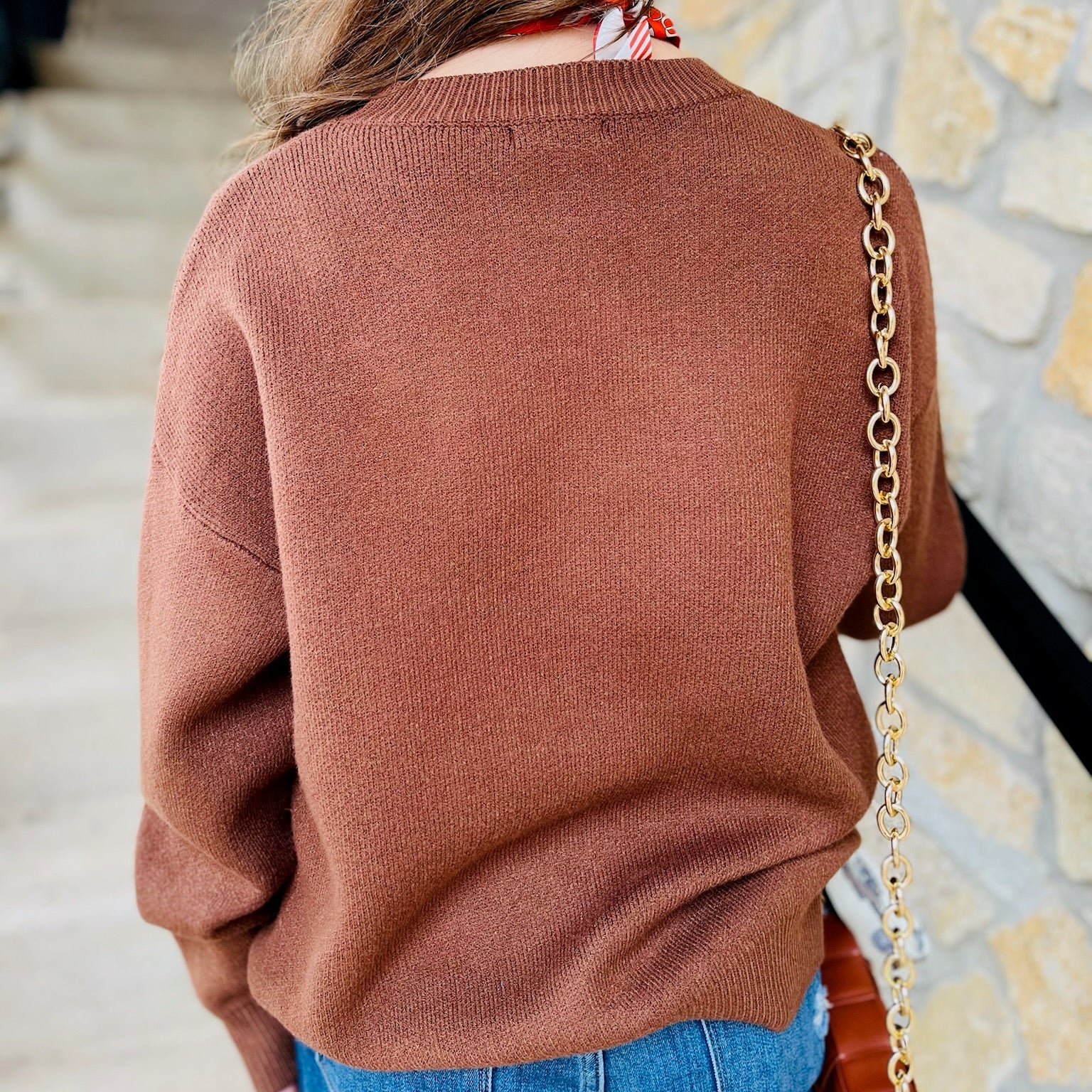 horse graphic sweater, western sweater, brown and ivory knit sweater, cozy horse print sweater, cowgirl style sweater, rodeo outfit top, western chic sweater, relaxed fit knit, fall western fashion, boho cowgirl sweater, rustic horse motif sweater, long sleeve knit top, trendy western sweater, Wild West aesthetic sweater