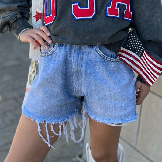 levis jean shorts, cut off jean shorts, cut off denim shorts, upcycled denim shorts, upcycled jean shorts, jean shorts, medium wash shorts, medium wash denim shorts, medium wash jean shorts, high rise denim shorts, high rise jean shorts, summer jean shorts, pool cover up, beach coverup, beach shorts, lake shorts, lake outfit, beach outfit, back to school denim, back to school jean shorts, medium wash denim, summer denim