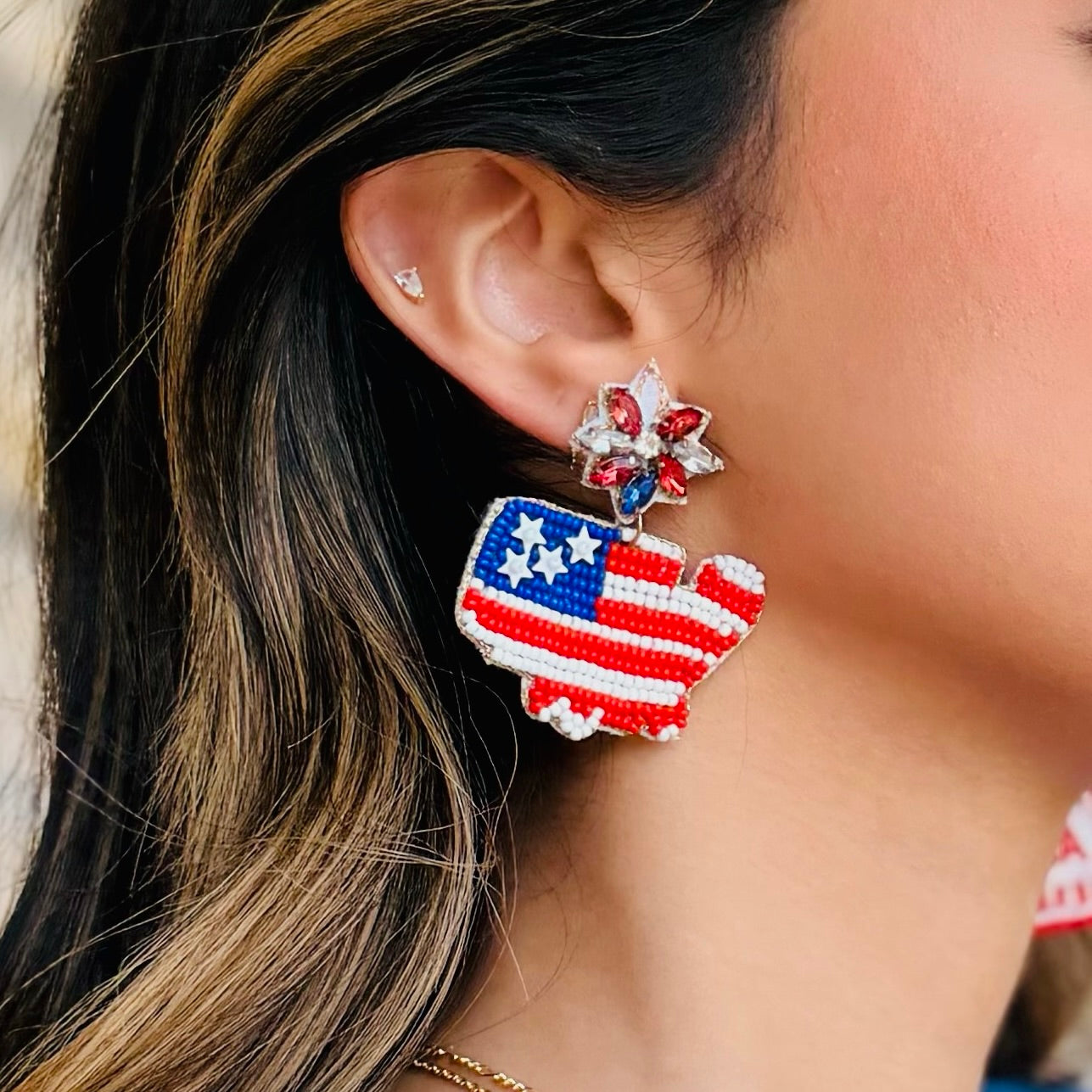 Patriotic Beaded Dangle Earring Kollection