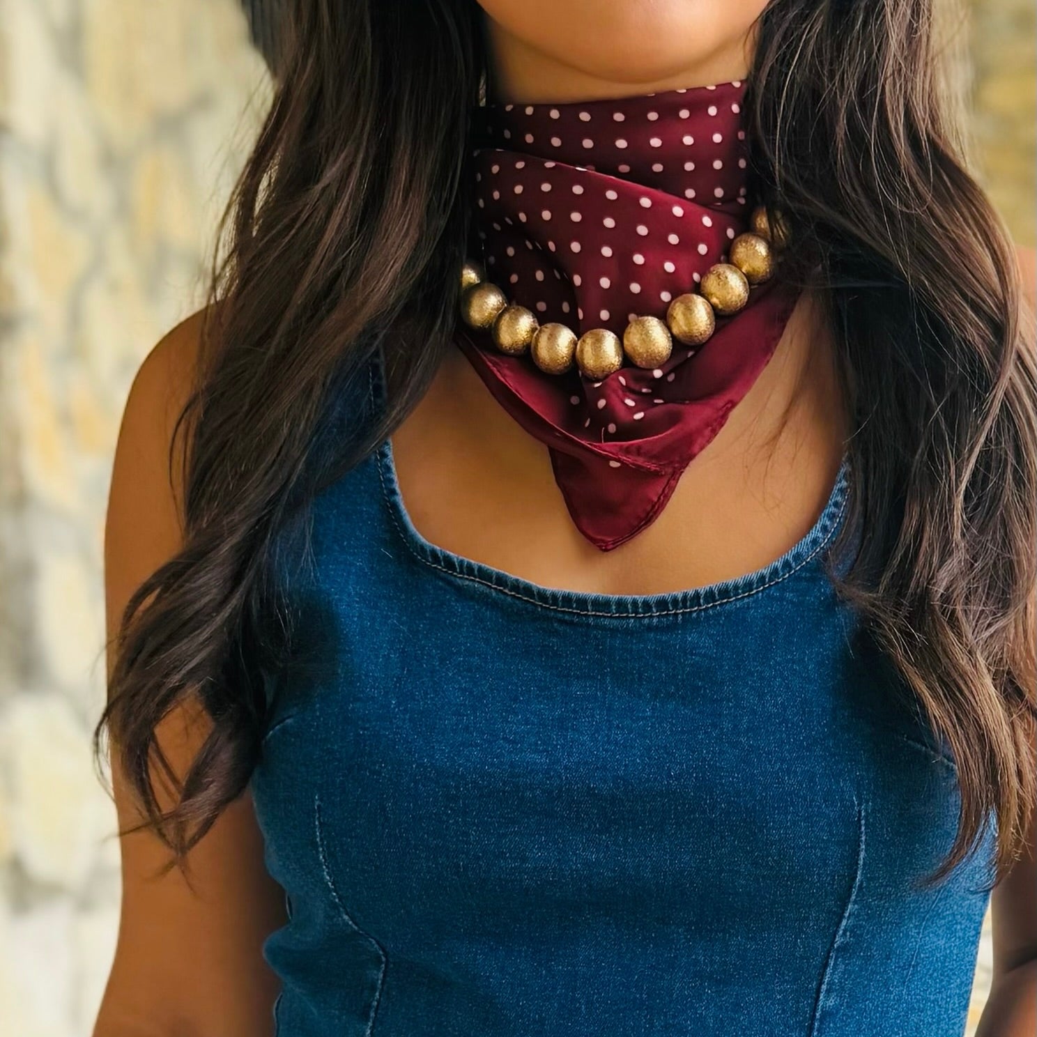 Golden Classic Oversized Gold Brushed Ball Necklace