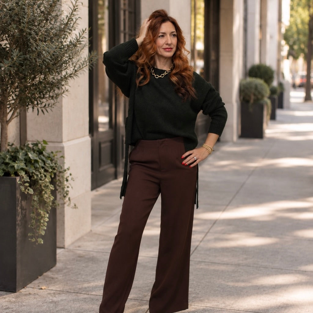 All Business High Waisted Seamless Pleated Trousers