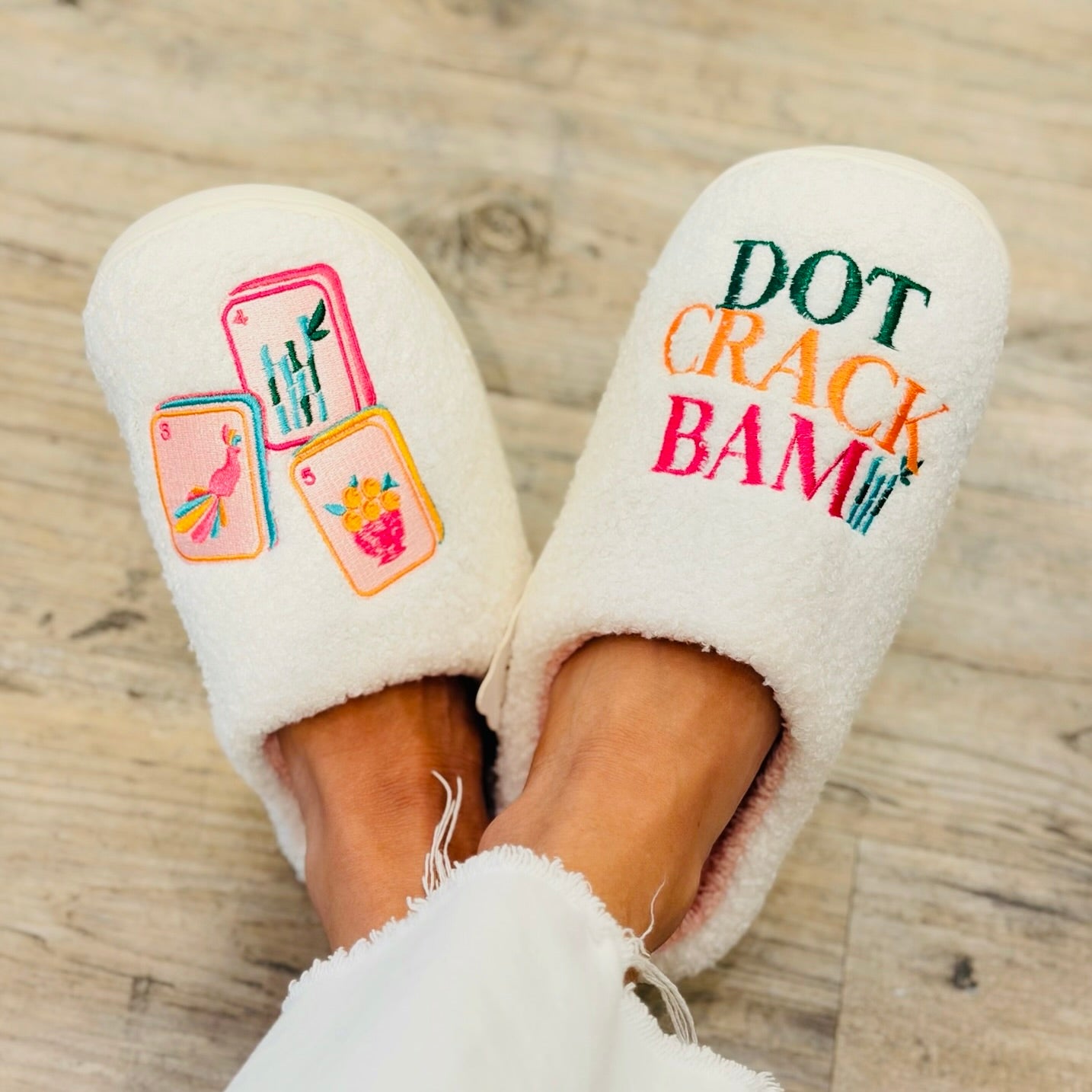 Mahjong Night Plush Slippers