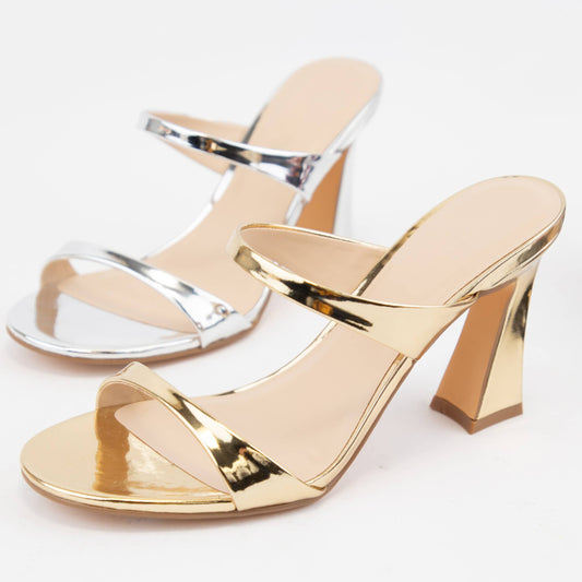 Gold Heels, Gold Double Strap Heels, Gold Heels, Gold Heels McKinney Texas, Gold Heels Karadise, Gold Heels Karadise Boutique, Summer Gold Heels, Formal Event Heels, Wedding Guest Heels.
