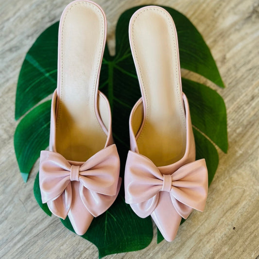 Pink Bow Detailed Heels, Pink Bow Detailed Heels McKinney Texas, Pink Bow Detailed Heels Karadise, Pink Bow Detailed Heels Karadise Boutique, Pink Bow Detailed Heels Formal Heels, Wedding Guest Heels.
