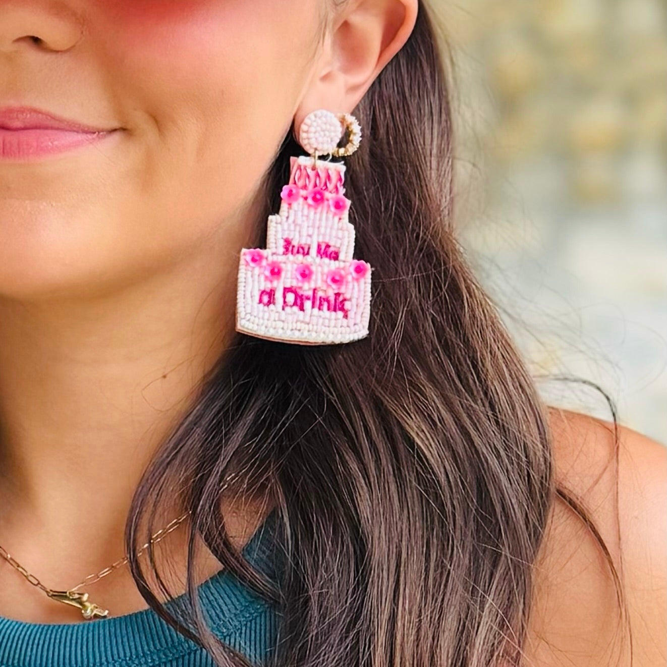 Buy Me a Drink Birthday Beaded Earring