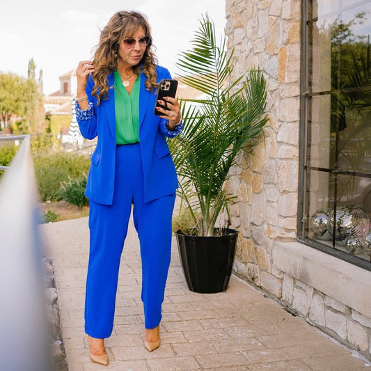 high rise trousers, classic slacks, straight leg pants, tailored trousers, front pleat trousers, office work pants, dressy slacks for women, timeless workwear, professional trousers, business casual pants, boutique trousers, flattering high waist pants, solid color dress pants, sleek tailored pants, lightweight work trousers, elegant straight leg trousers, no belt loop trousers, minimalist slacks, Skies Are Blue pants, fall office outfit, desk to dinner style, chic women’s trousers, wardrobe essentials