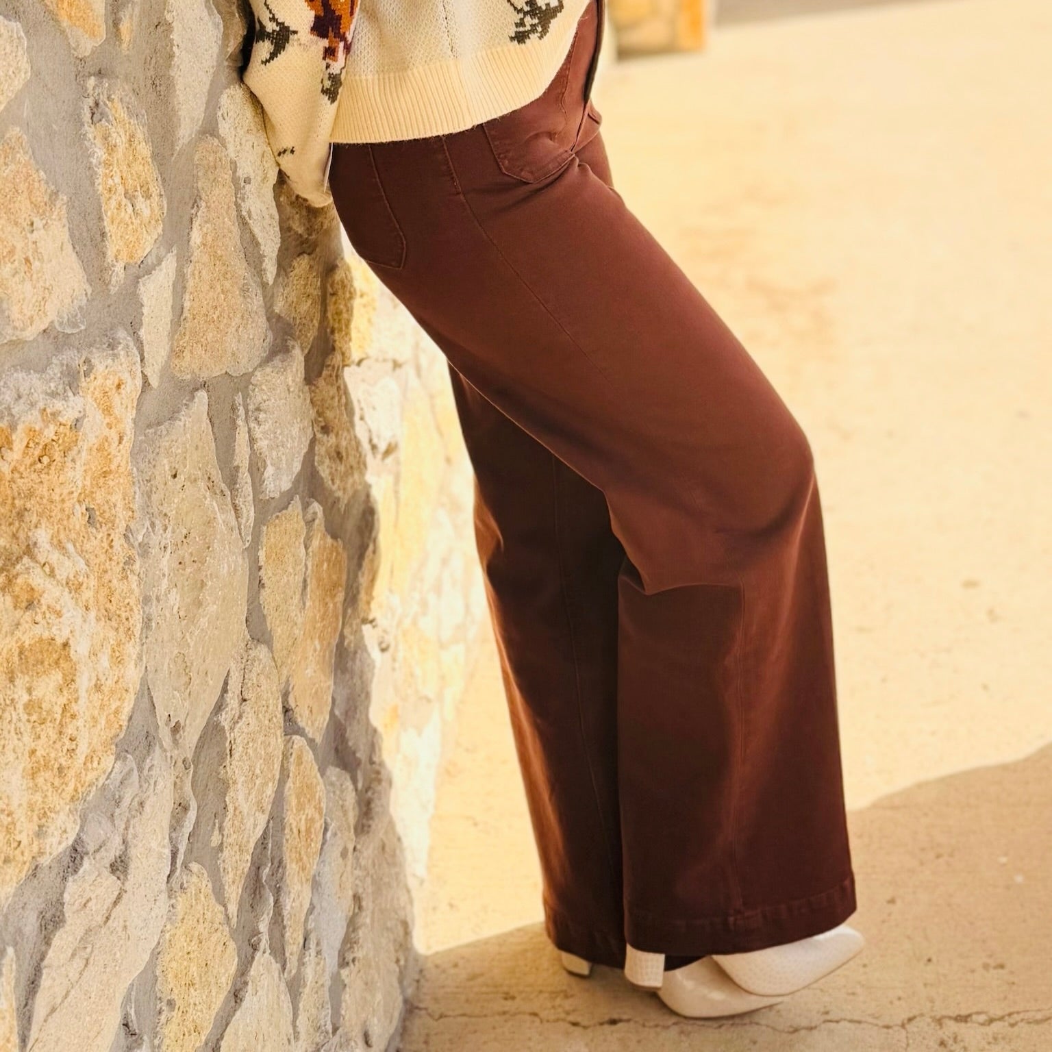 The Mahogany Kiss Patch Pocket Trouser Wide Jeans