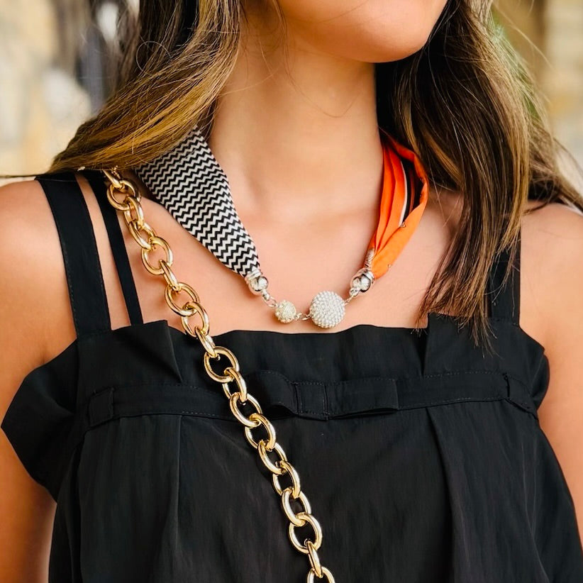 Maelyn Magnetic Silk Scarf Necklaces