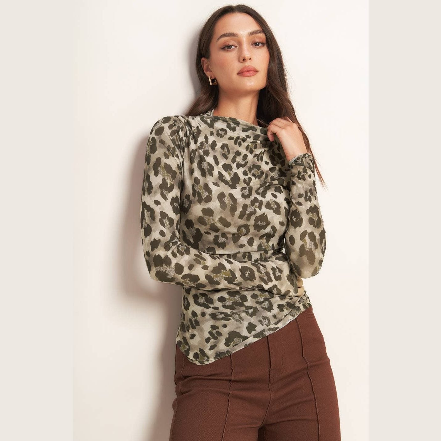 Wild Whispers Leopard Mesh Top