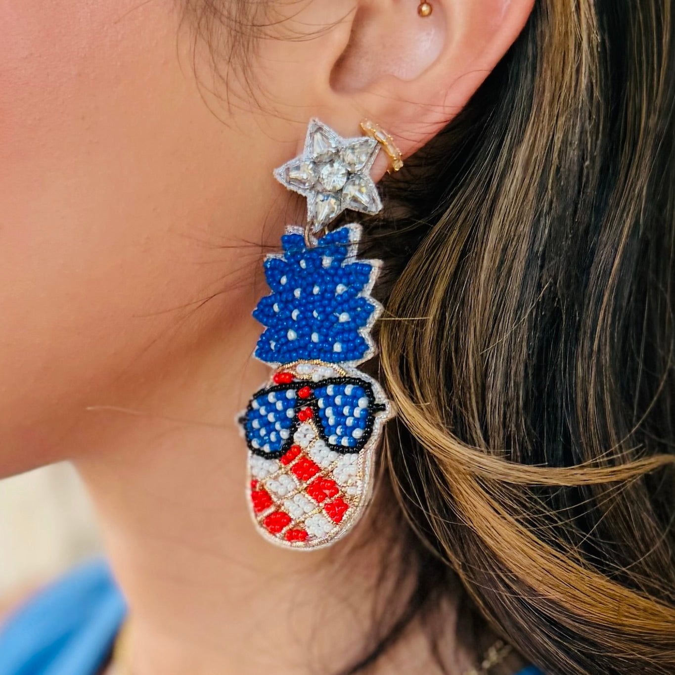 Patriotic Beaded Dangle Earring Kollection