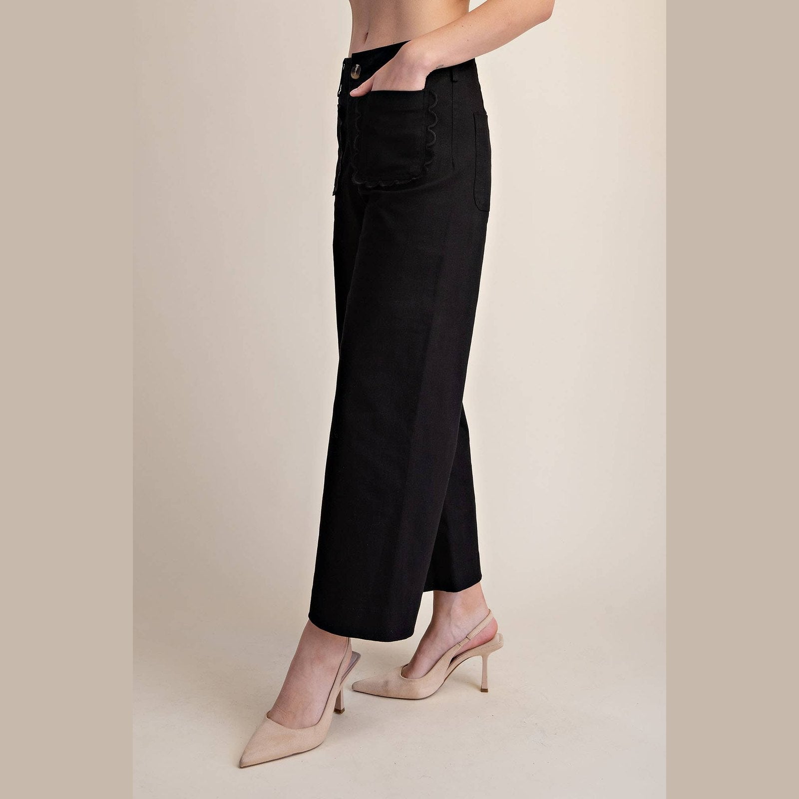The Camille Scalloped Wide Leg Pants