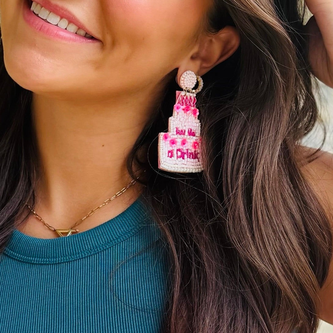 Buy Me a Drink Birthday Beaded Earring