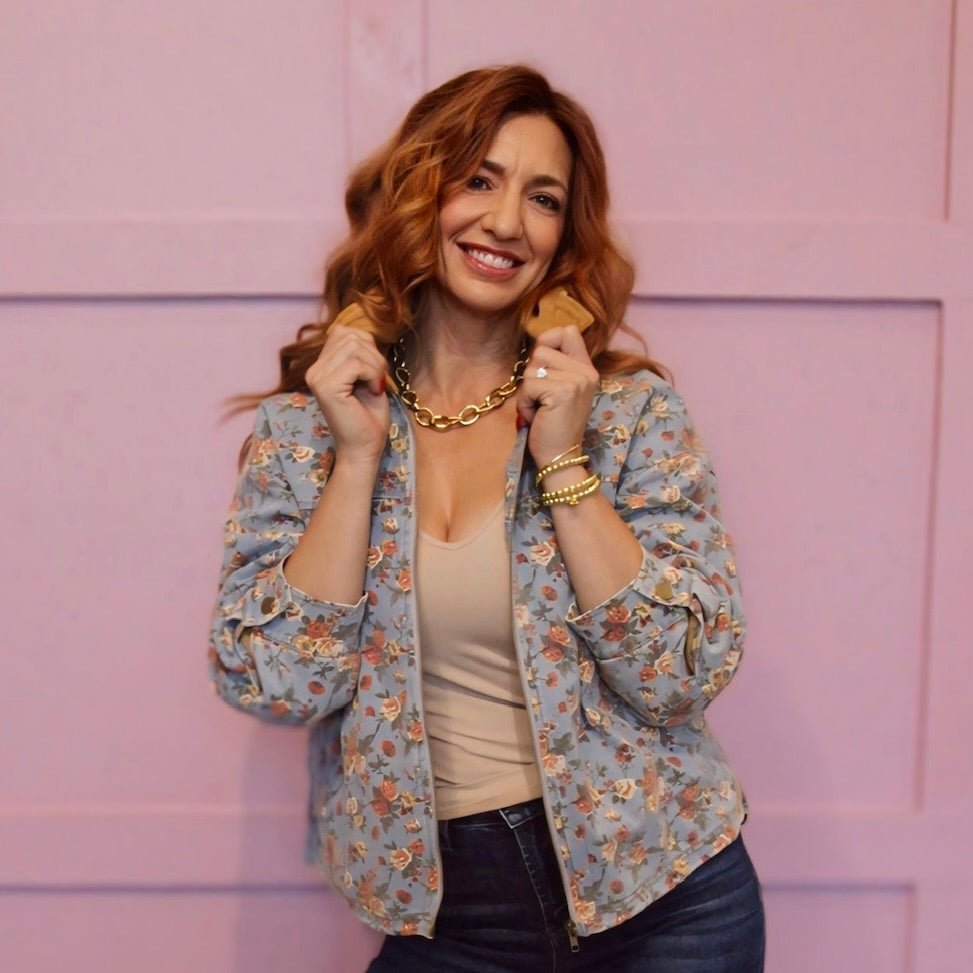 Vintage Bloom Floral Print Corduroy Jacket