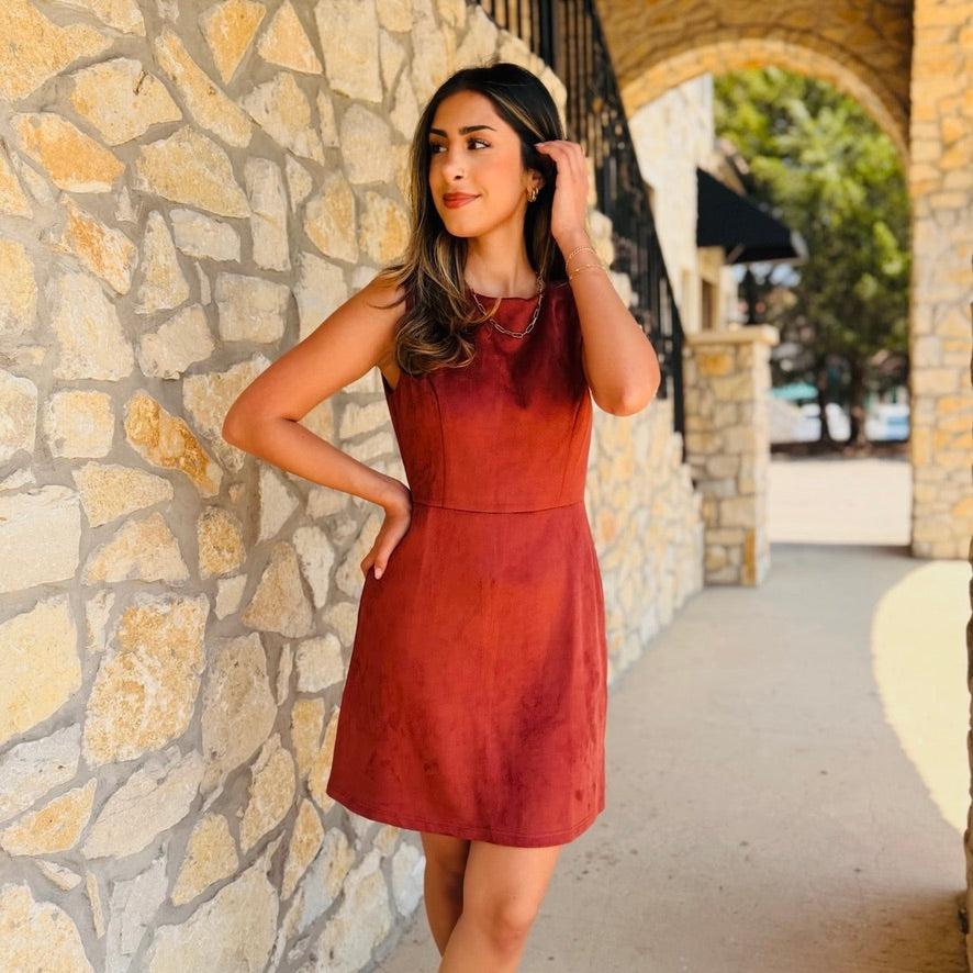 Sienna Suede Strapless Mini Dress