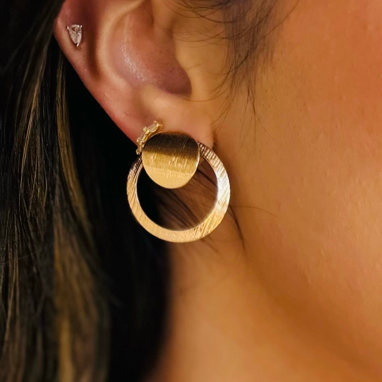 The Everly Geometric Circle Earrings