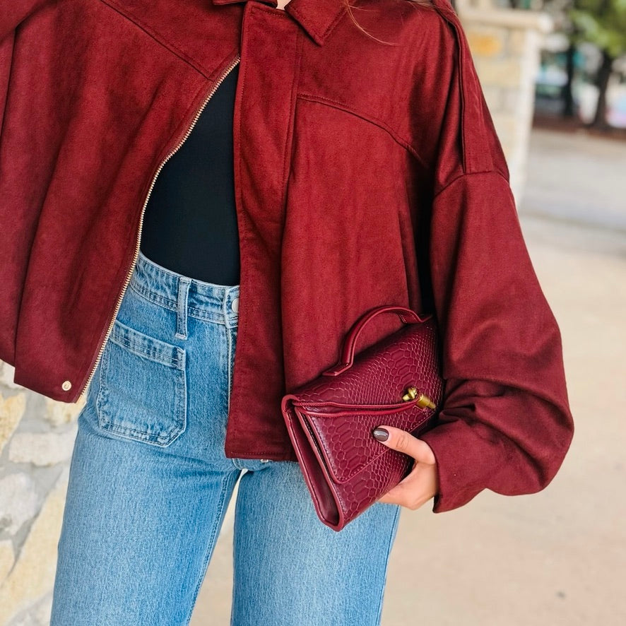 The Sienna Snakeskin Clutch