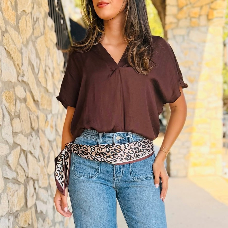 Sabrina Drop Shoulder Short Sleeve Blouse