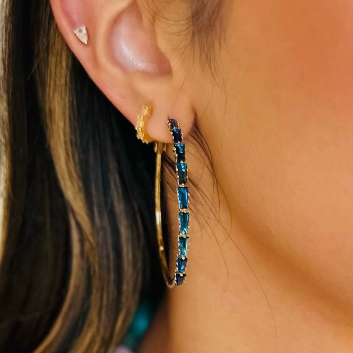 The Sapphire Soirée Hoop Earrings