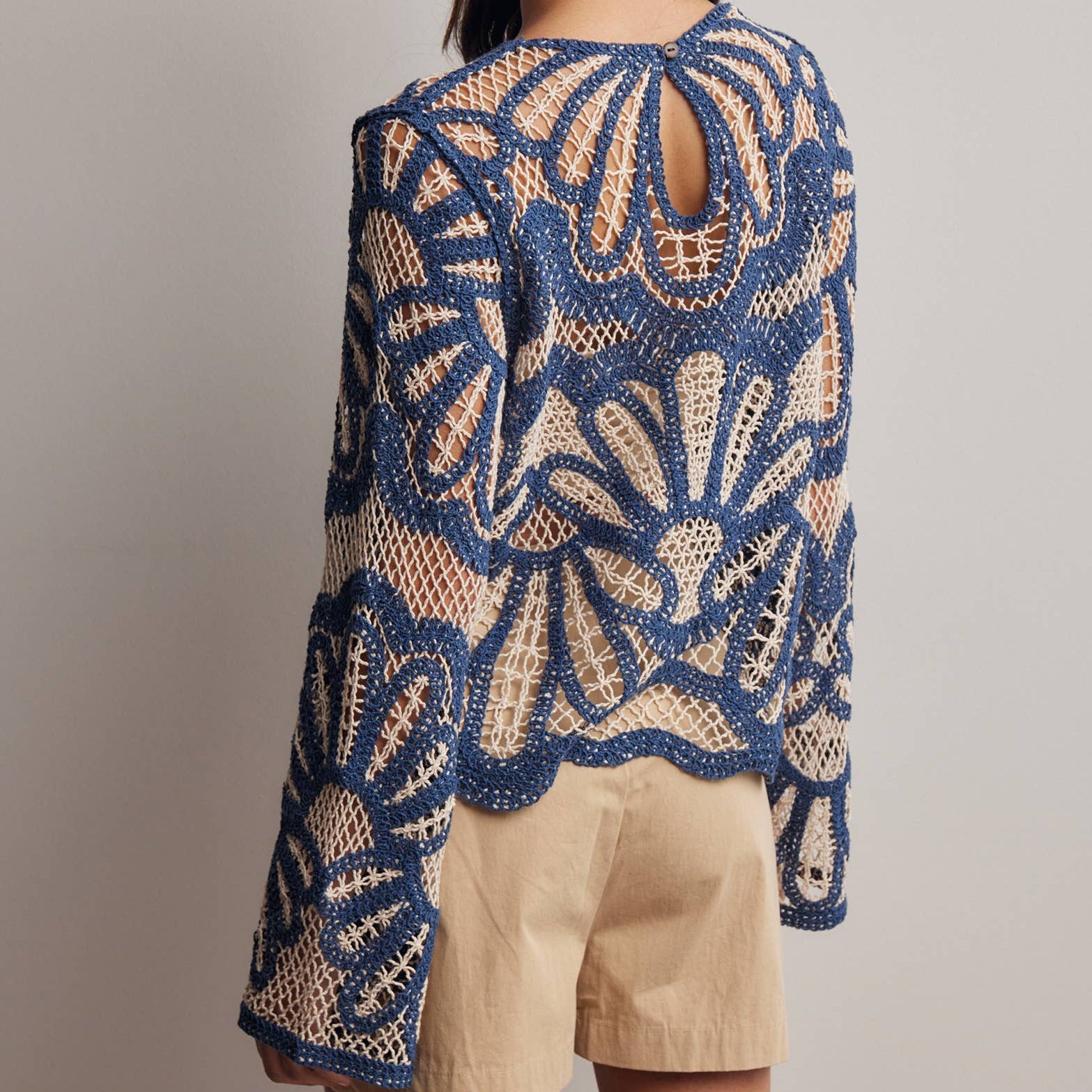 Maple Grove Crochet Floral Sweater