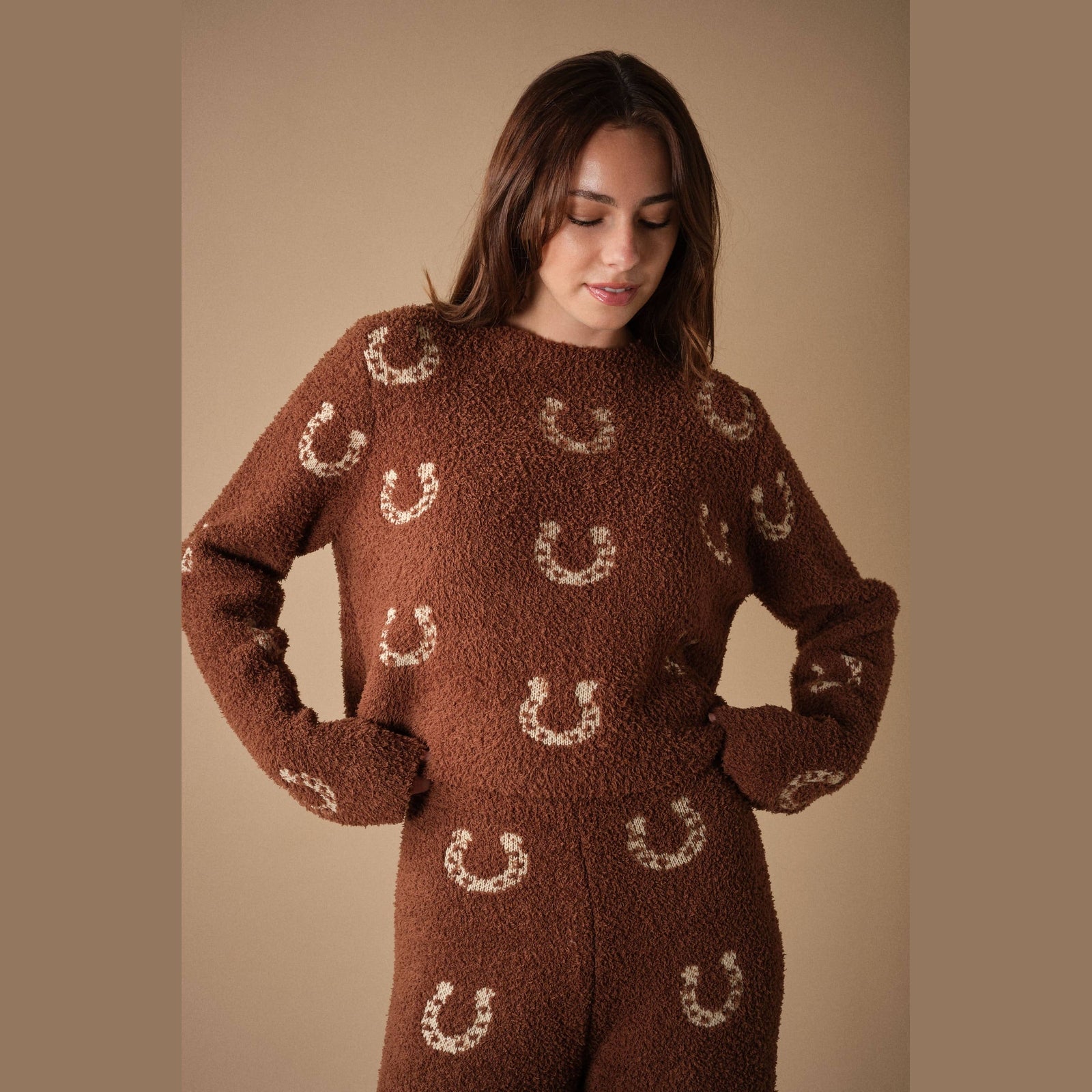 The Saddle & Stitch Horseshoe Teddy Knit Set