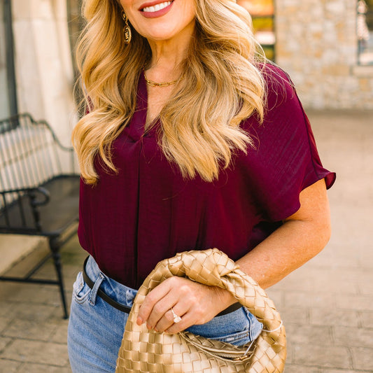 best selling blouse, relaxed fit blouse, drop shoulder top, flowy blouse, lightweight blouse, solid color blouse, versatile wardrobe staple, timeless women's top, classic blouse, business casual blouse, office blouse, workwear top, dressy casual blouse, everyday essential blouse, all season blouse, fall staple top, winter staple top, spring staple blouse, chic basic blouse, breathable polyester blouse, easy to style blouse, polished feminine top