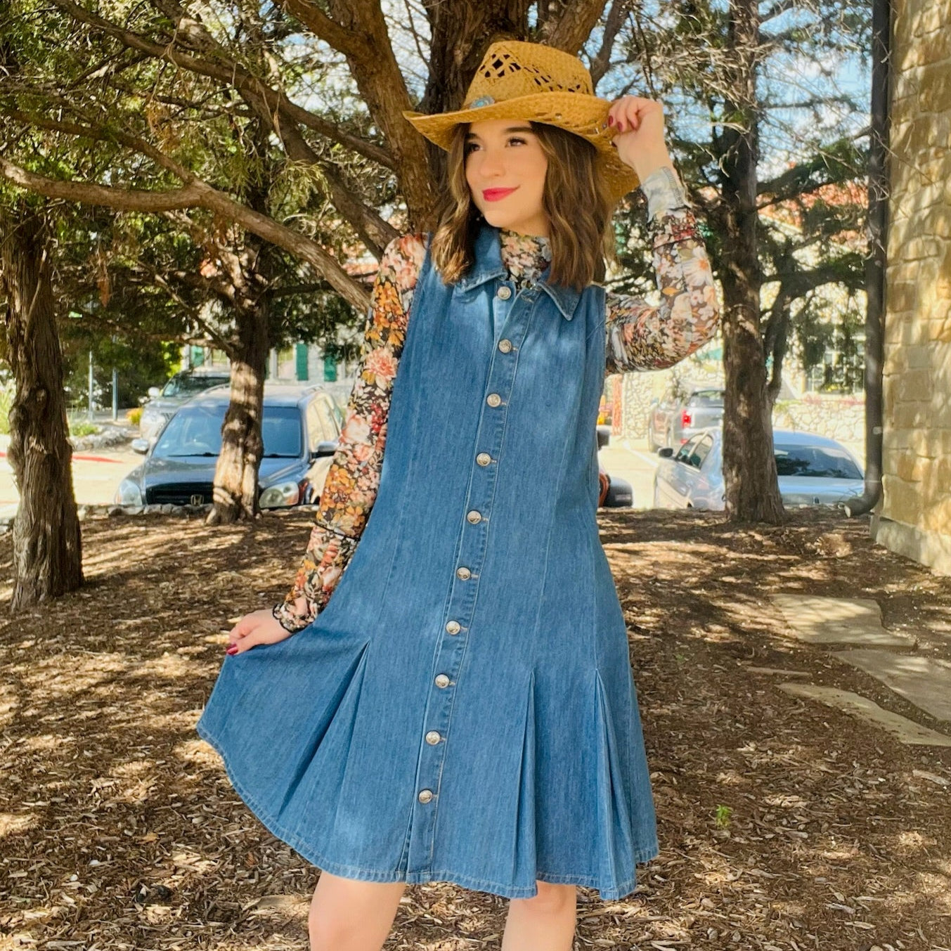 Steph Washed Denim Button Down Dress Steph Washed Denim Button Down Dress