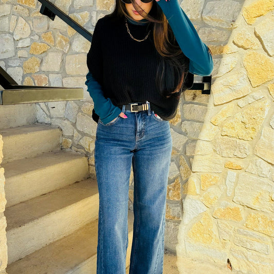 tummy control jeans, high rise wide leg jeans, flattering denim, shaping jeans for women, smoothing panel jeans, comfort stretch denim, wide leg trousers jeans, figure enhancing denim, slimming jeans, distressed wide leg jeans, finished hem jeans, boutique denim, full length wide leg jeans, trendy flattering jeans, tummy smoothing denim, jeans for curvy women, chic wide leg style, stylish comfortable jeans, modern high rise denim, everyday flattering jeans, wide leg fall denim, sculpting high rise jeans