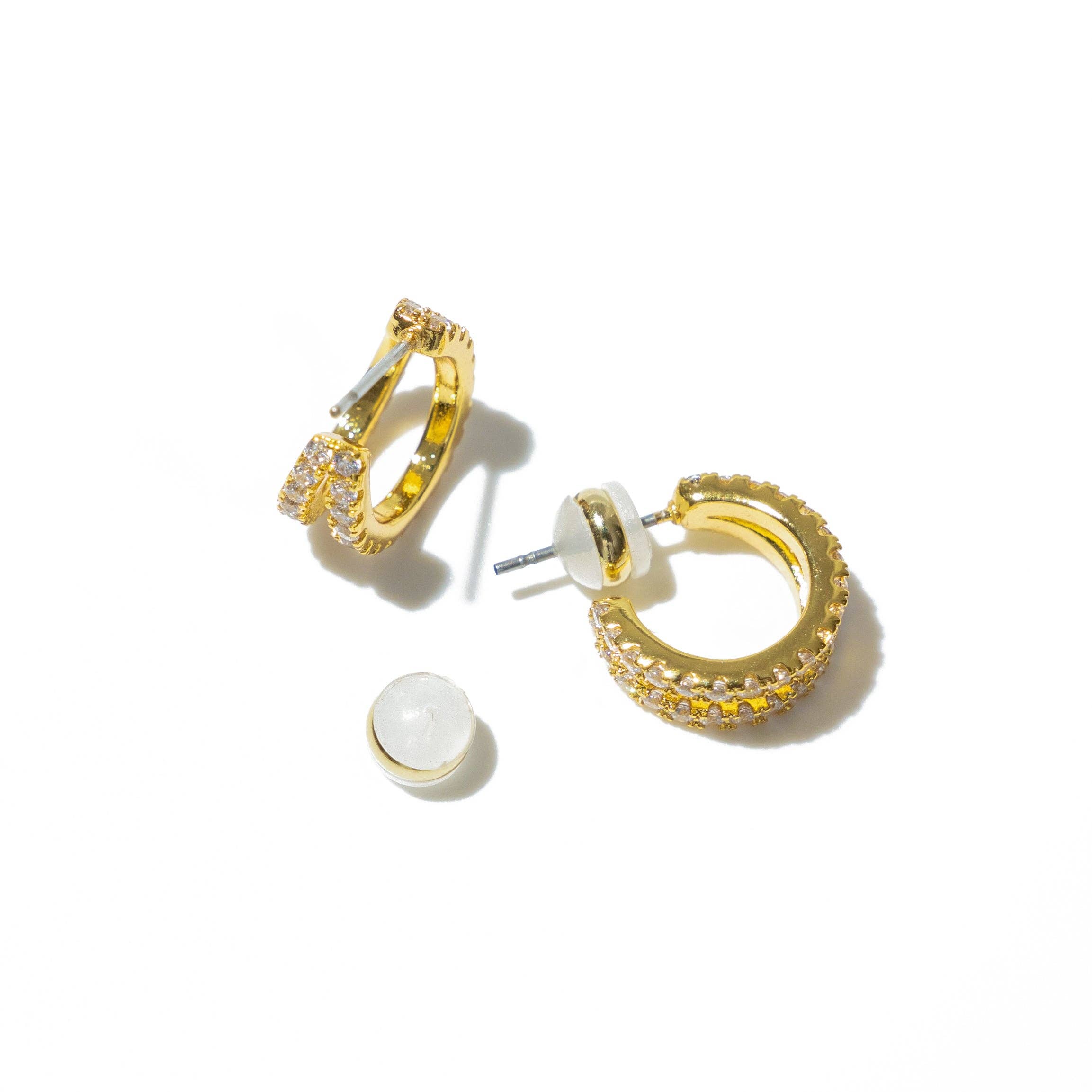 The Quinn Pave Shine Double Huggie Hoops