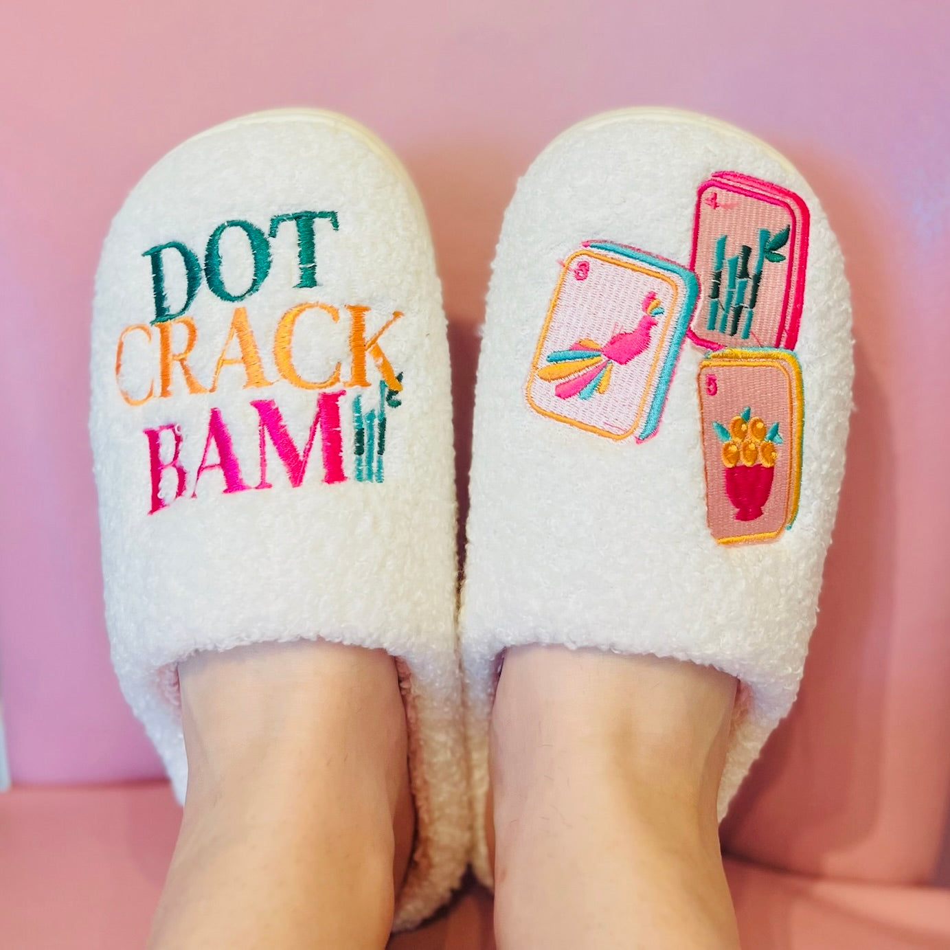 Mahjong Night Plush Slippers