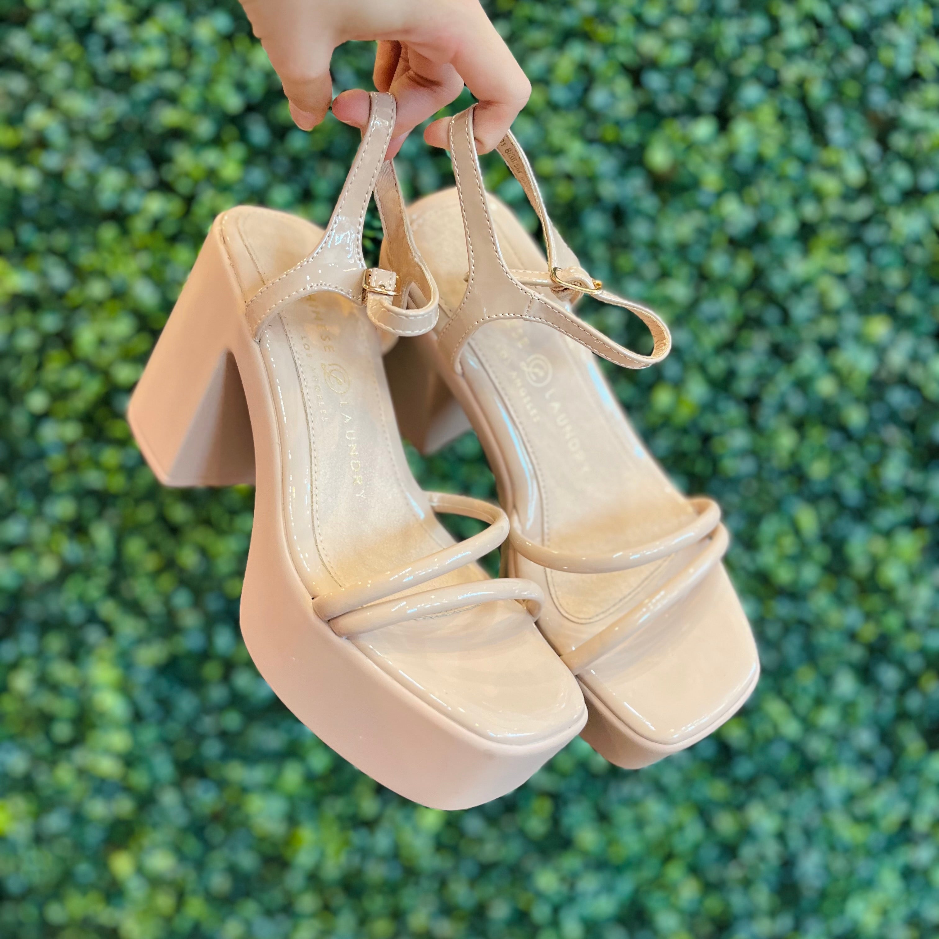 Chunky Platform Heels, Nude Heels, Nude Strappy Heels, Platform Heels, Nude Platform Heels McKinney Texas, Nude Platform Heels Karadise, Nude Platform Heels Karadise Boutique, Formal Heels, Chic Heels, Wedding guest Heels, Everyday Heels