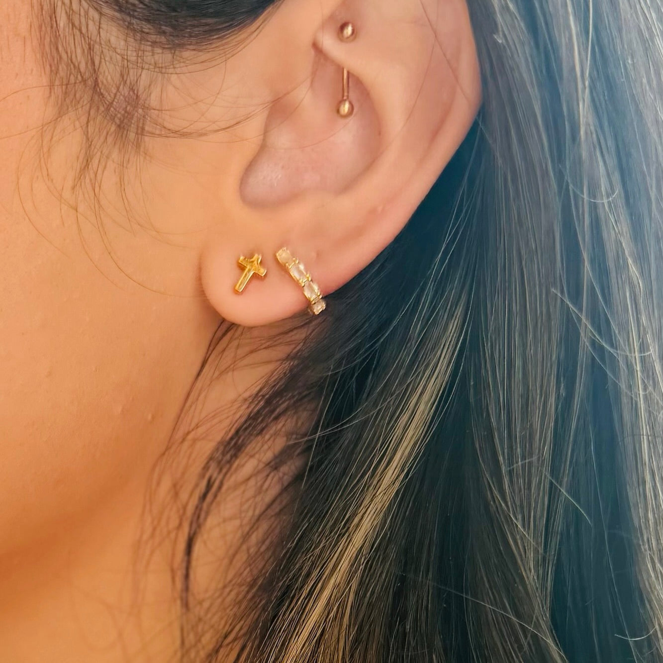 Brenda Grands Walk In Faith Cross Studs
