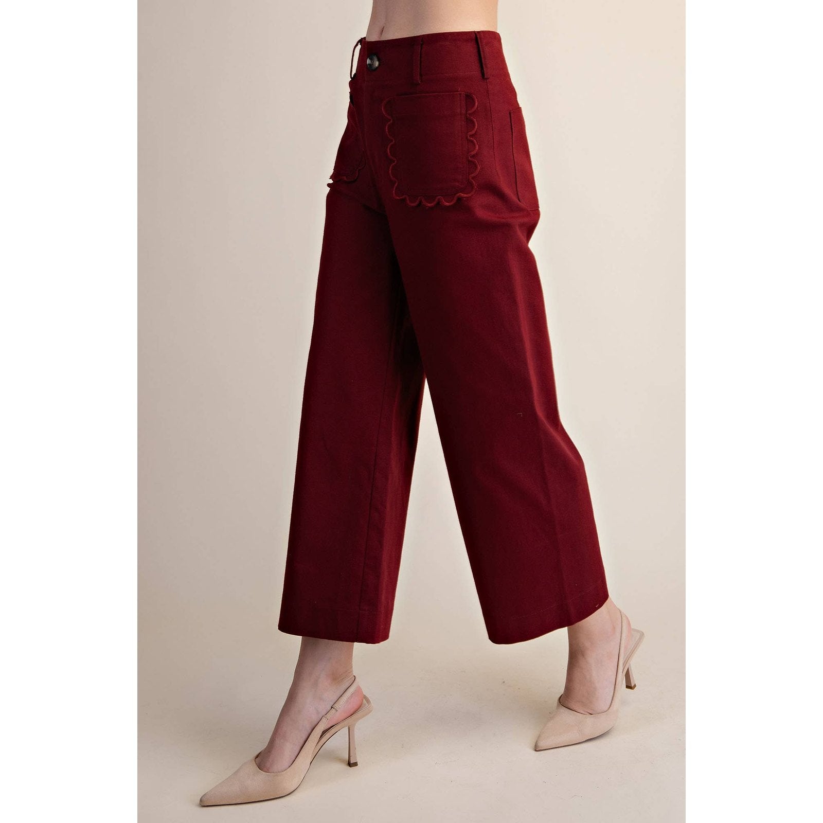 The Camille Scalloped Wide Leg Pants