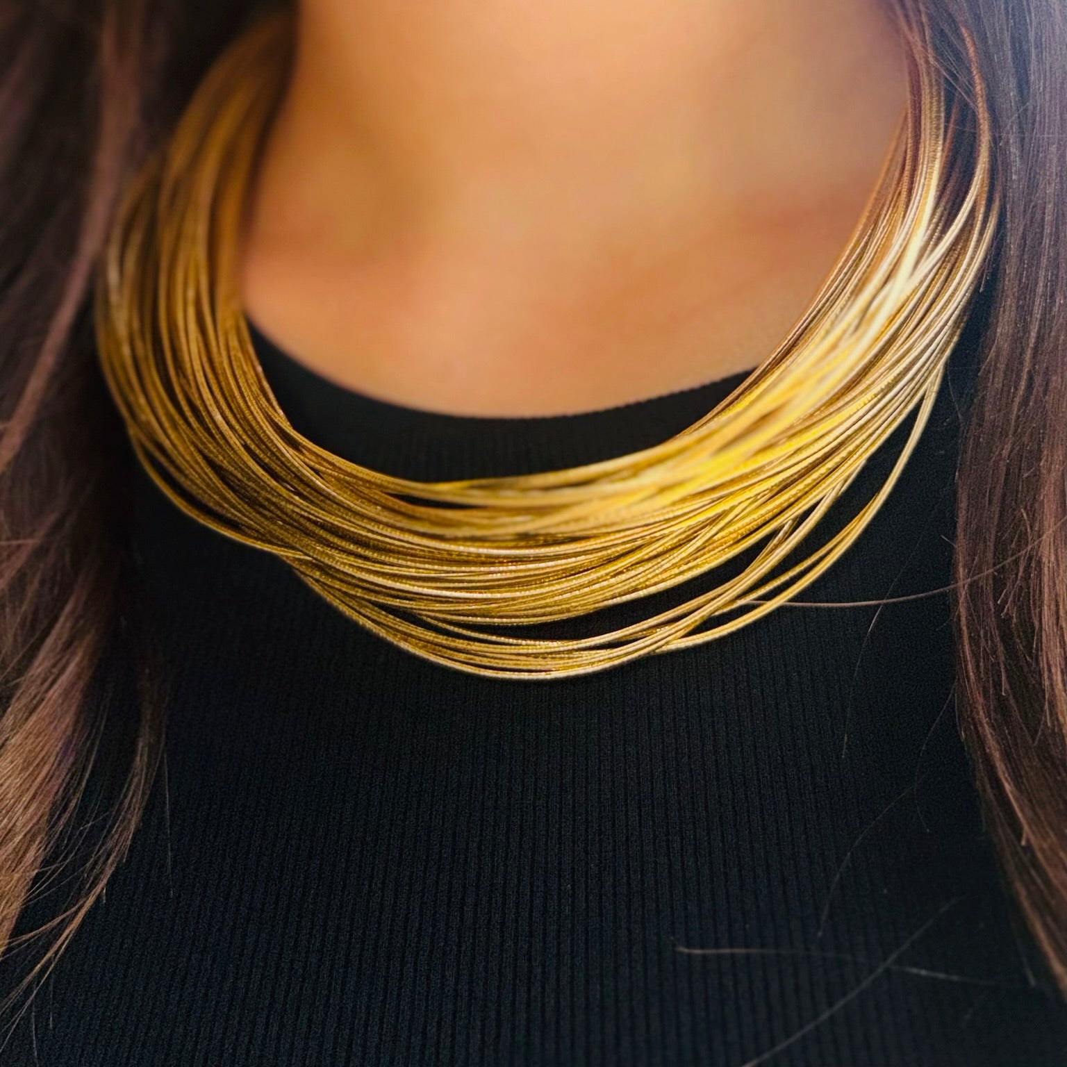 Gilded Edge Gold Shimmer Leatherette Strand