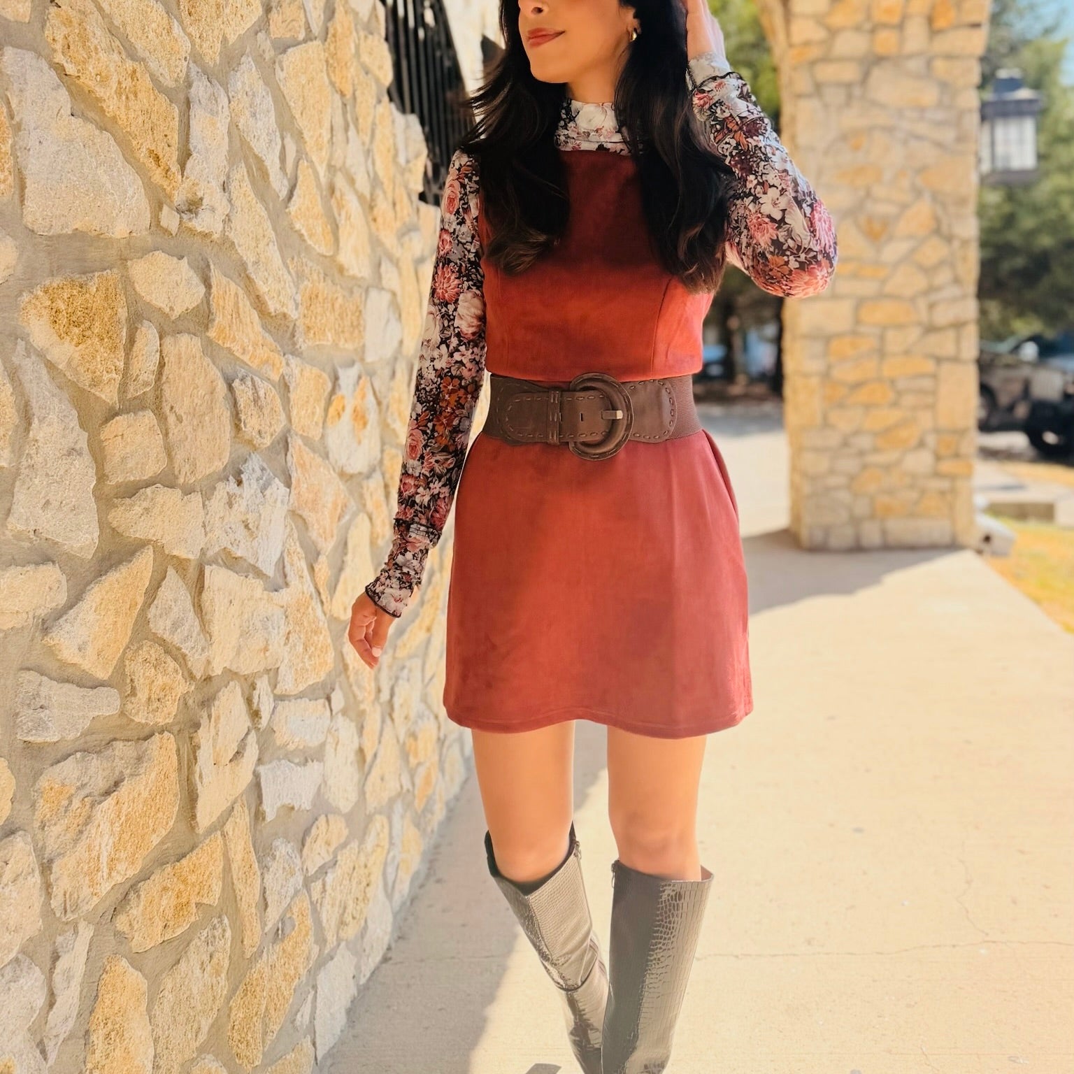 Sienna Suede Strapless Mini Dress