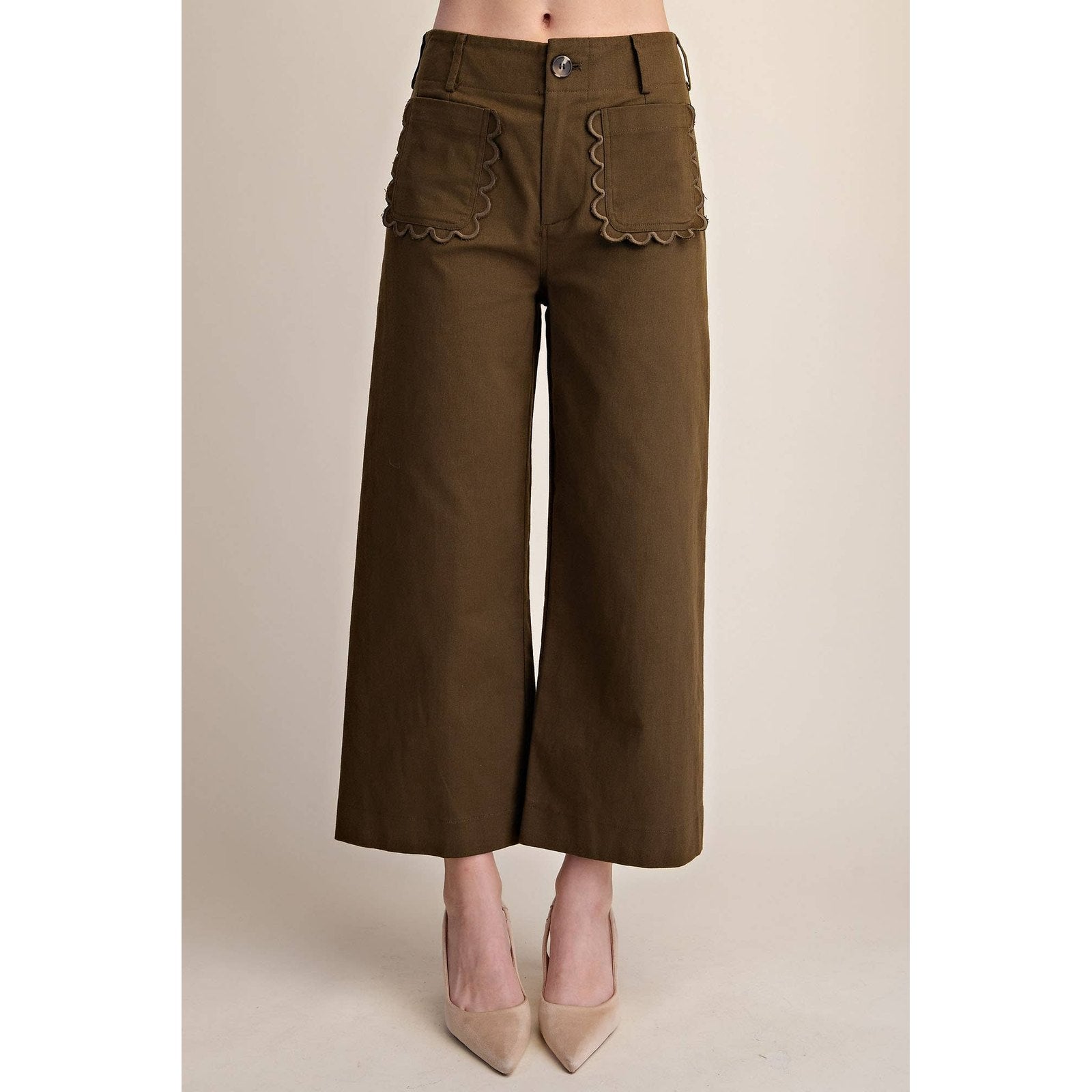 The Camille Scalloped Wide Leg Pants