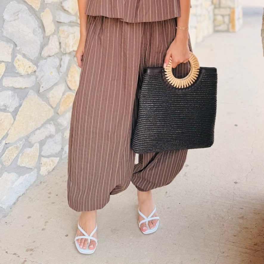 Riviera Luxe Woven Rattan Detail Crossbody