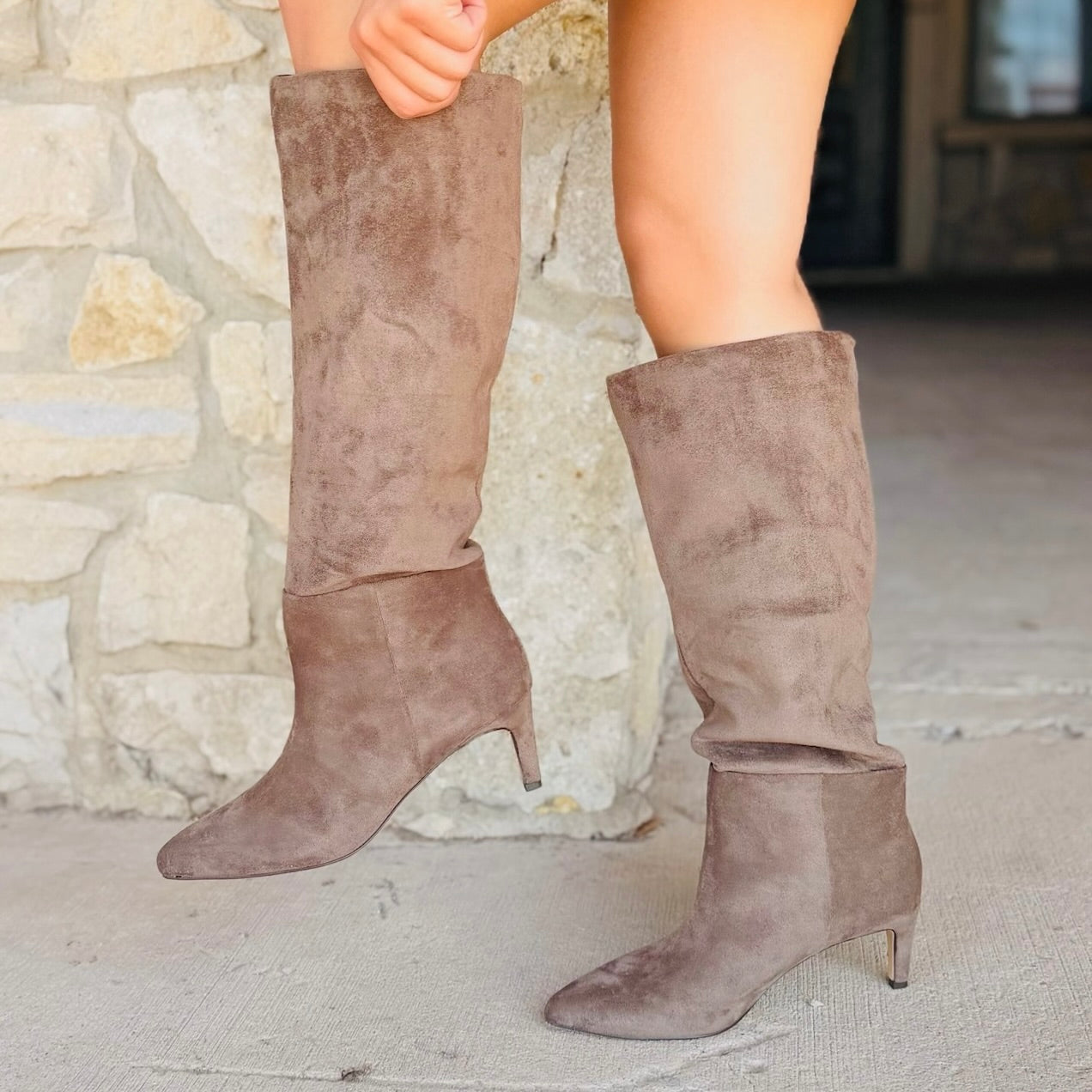 Polished Poise Faux Suede Tall Boots