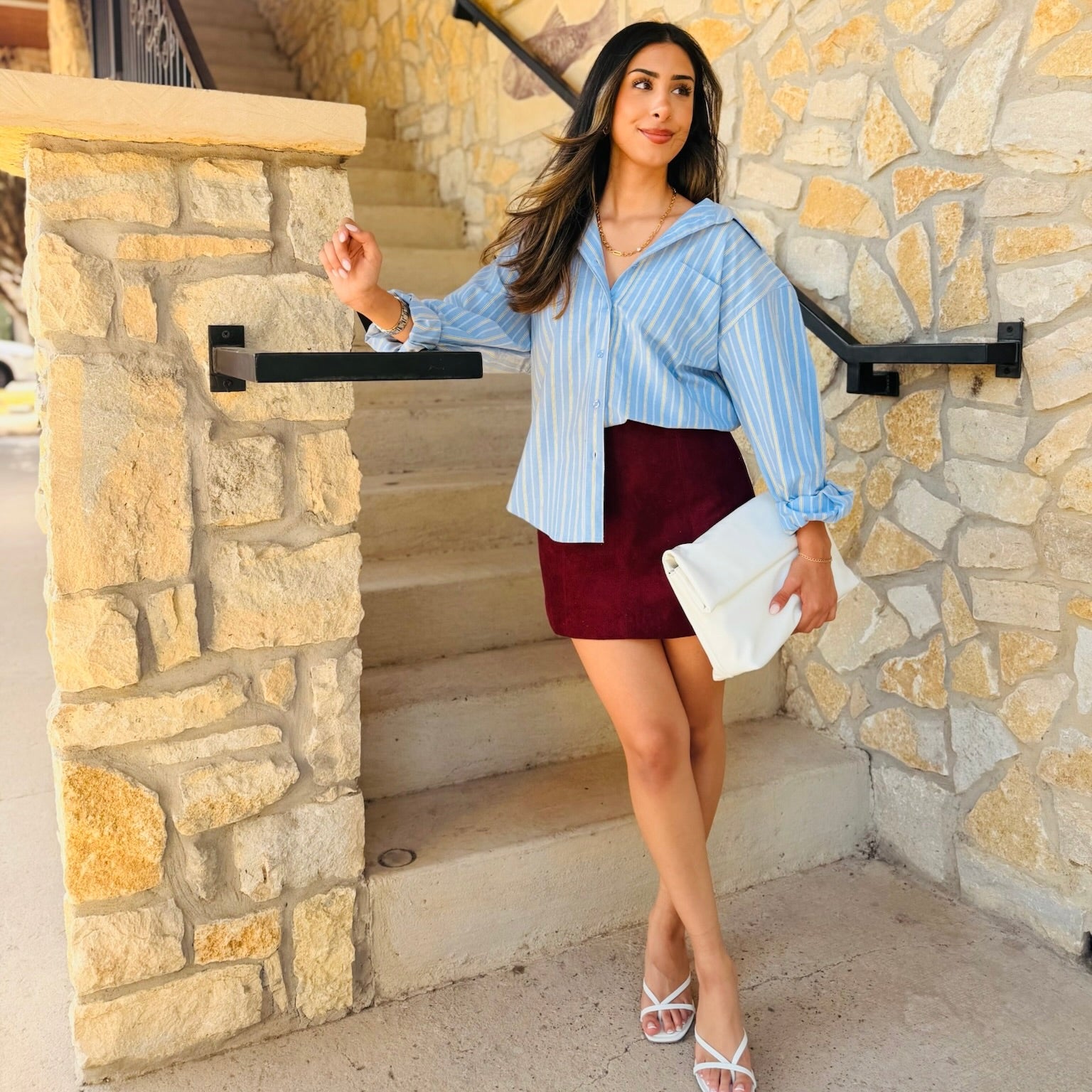 Bordeaux Nights Faux Suede Mini Skirt