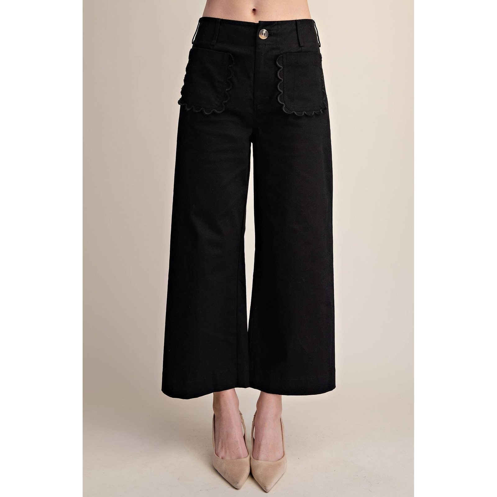 The Camille Scalloped Wide Leg Pants