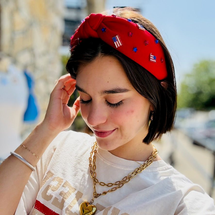 USA Party Flag Embellished Headband