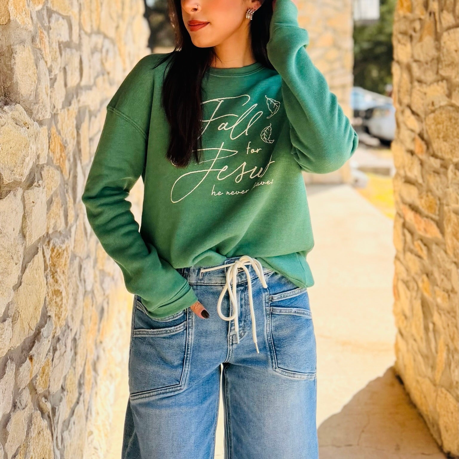 Fall for Jesus Fleece Graphic Sweatshirt