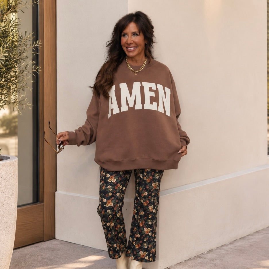 WWJD & Amen Mock Neck Reversible Sweatshirt