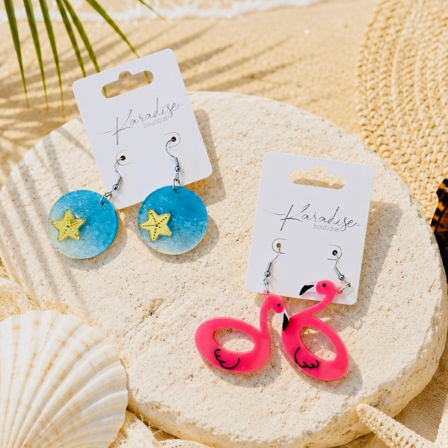 Beach Babe Summery Sea & Sand Resin Earrings