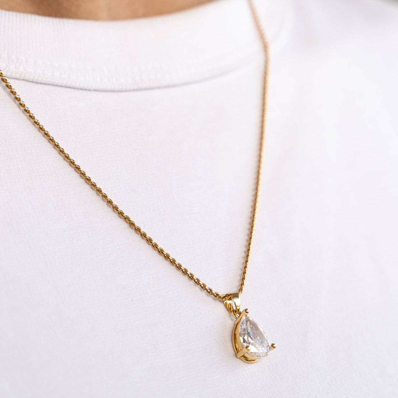 The Elodie CZ Pear Pendant Necklace