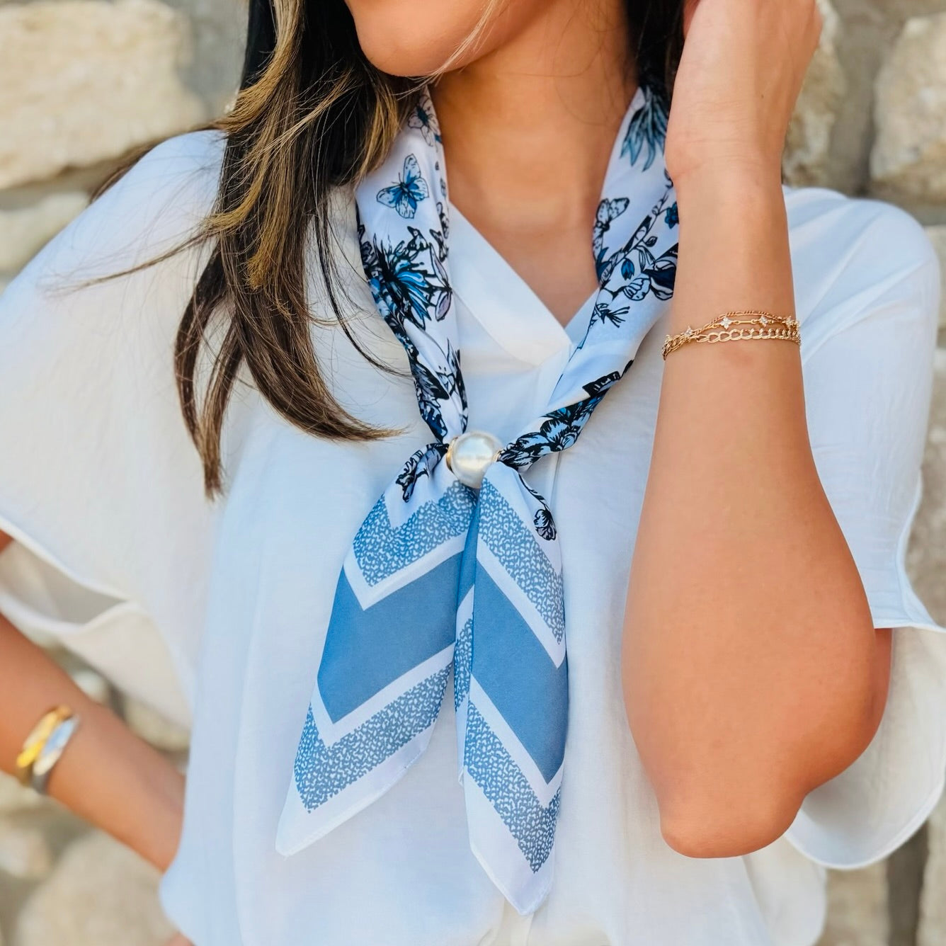 The Bluebell Breeze Magnetic Scarf Necklace
