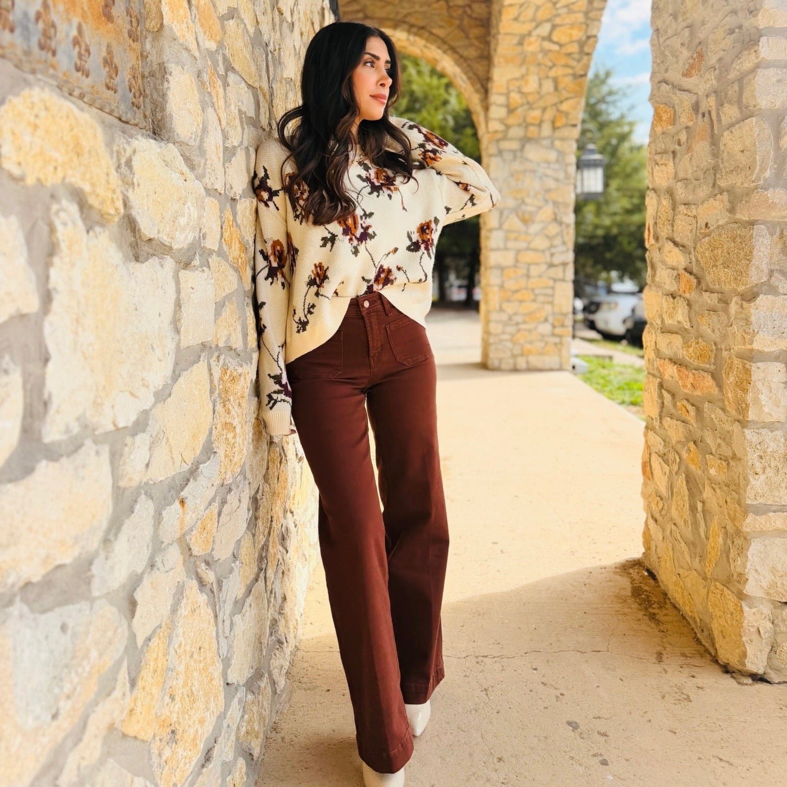 The Mahogany Kiss Patch Pocket Trouser Wide Jeans