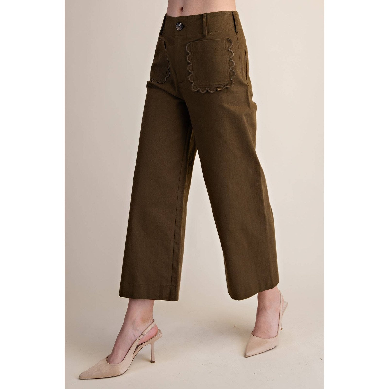 The Camille Scalloped Wide Leg Pants