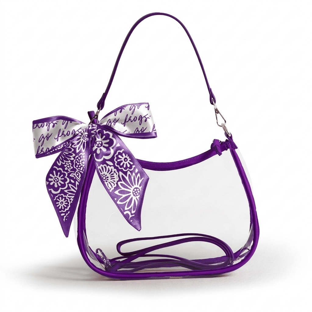 TCU Horned Frogs Ribbon Clear Bag