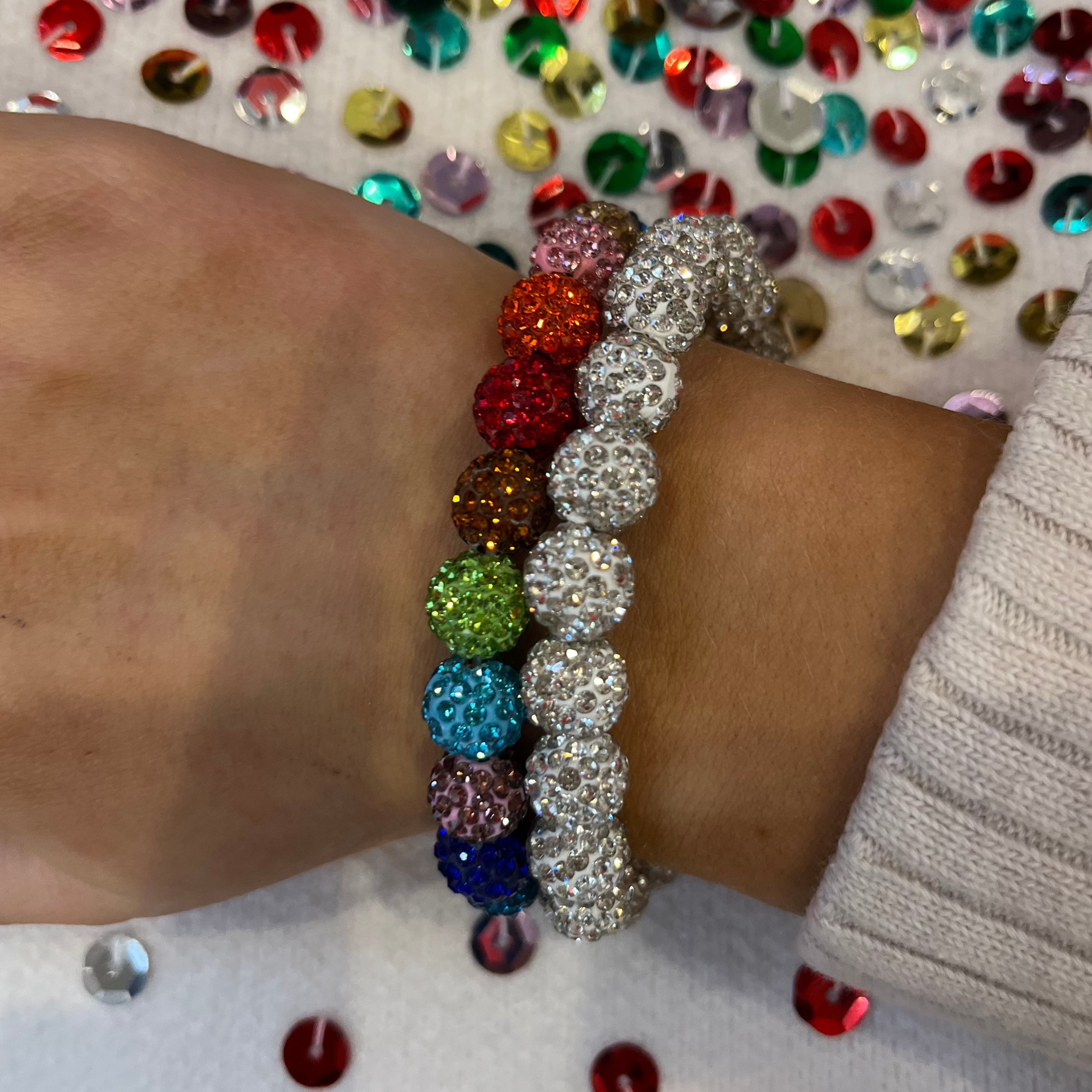 rhinestone bracelets, sparkly bracelets, beaded bracelets, sparkly beaded bracelets, sparkle bracelets, fun bracelets, teacher accessories, fun accessories, bling bling bracelets, festive bracelets, holiday bracelets, candy bracelets,
